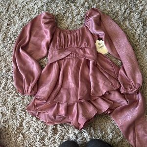 pink silk altarted state romper